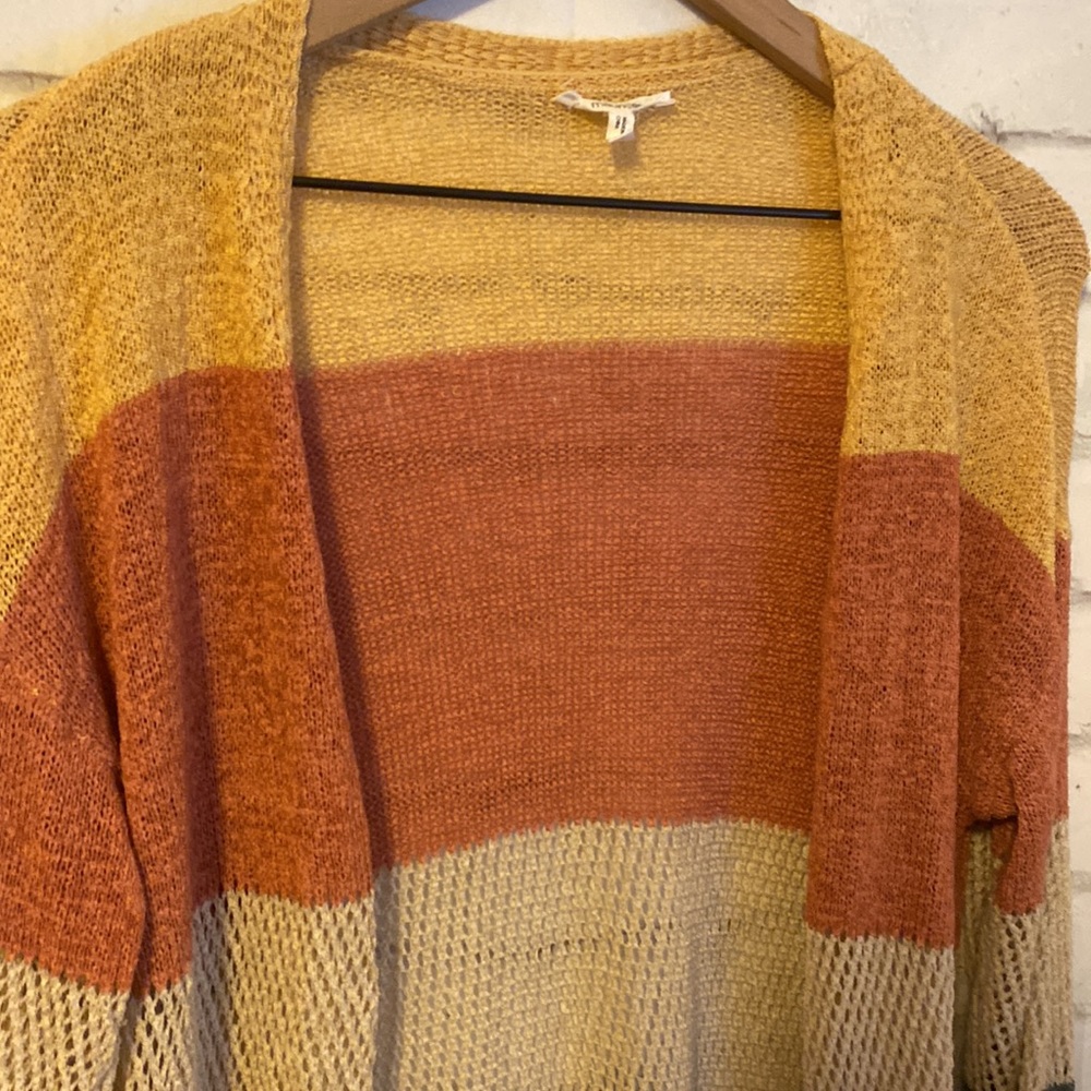 New Maurices Color Block Open Stitch Duster - image 7